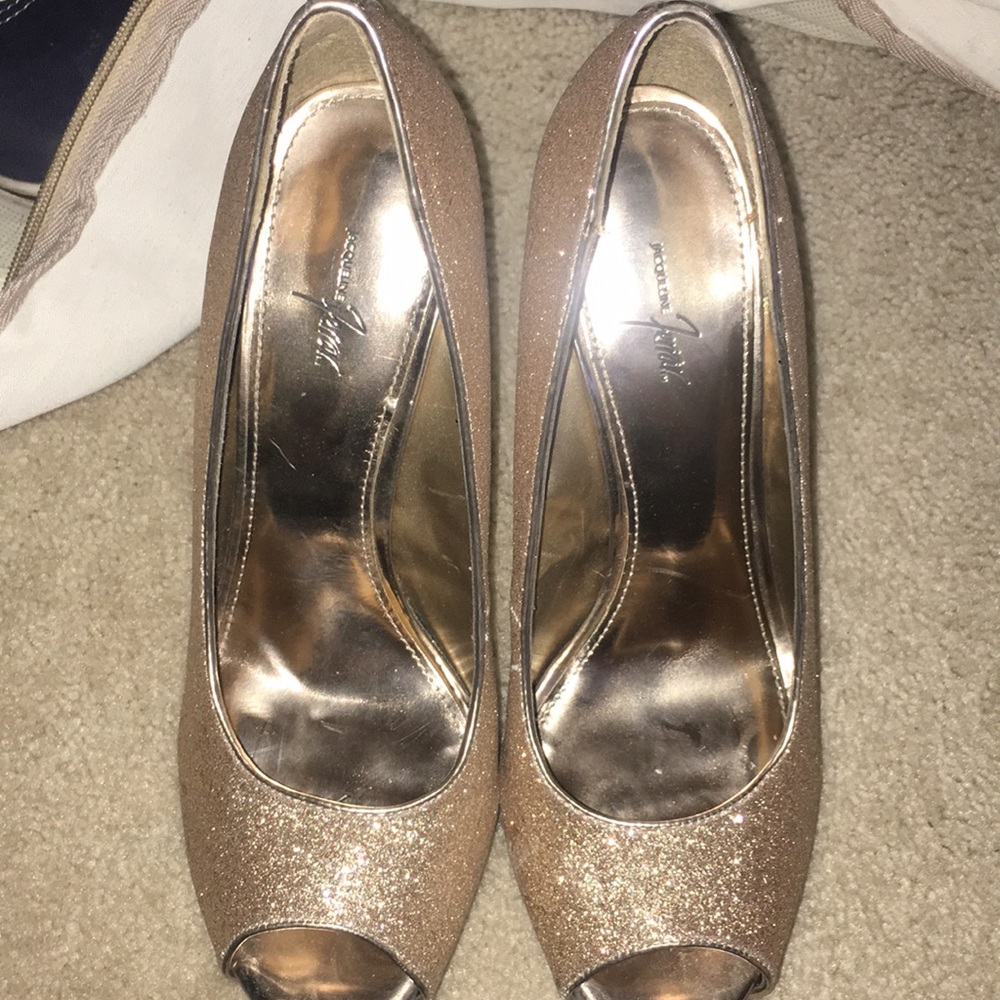Gold sparkly heels